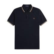 Fred Perry Blå Dubbelrandig Pikétröja Blue, Herr