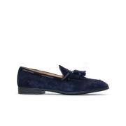 Corvari Italiensk Mockasin i Mocka med Tassel Blue, Herr