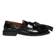 Marni Läder bambi loafer med maxi tofsar Black, Dam