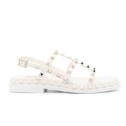 Valentino Vit Guld Cage Sandaler White, Dam