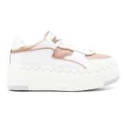 Valentino Vita lädersneakers med Rockstud-detaljer White, Dam