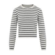 Brunello Cucinelli Panama Randig Crew Neck Paljett Topp Multicolor, Da...