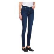 7 For All Mankind Hög Midja Skinny Eco Jeans Blue, Dam