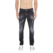 Dsquared2 Skater Jeans med Dubbel Dragkedja Detalj Black, Herr