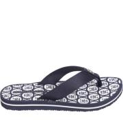 Tommy Hilfiger Blå Strand Flip Flops Emblem Sandal Blue, Dam