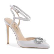 Dee Ocleppo Blå Satin Lace-Up Stiletto Pump Gray, Dam