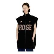 Martine Rose Bomullsfleece Gilet med Logo Black, Dam