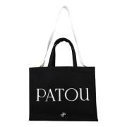 Patou Svart Logo Tote Handväska Black, Dam