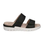 Caprice Svarta Casual Öppna Platta Sandaler Black, Dam