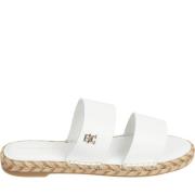 Tommy Hilfiger Beige Platta Sandaler för Kvinnor White, Dam