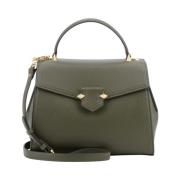 Pourchet Paris Stilig Crossbody Väska med Lås Green, Dam