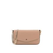 Pourchet Paris Stilig Pochette med Kedja Rem Brown, Dam