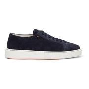 Santoni Suede Sneaker Blue, Herr