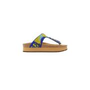 Maliparmi Infrabijoux® Broderade Flip Flops Blue, Dam