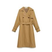 Maliparmi Stretch Bomull Trenchcoat Beige, Dam