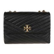 Tory Burch Svart Chevron Axelväska Black, Dam