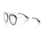 Frankie Morello Svarta Aviator-Glasögon med Guld Accents Black, Dam