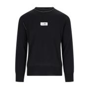 MM6 Maison Margiela Svart Logotröja med Kontrastdetaljer Black, Herr