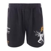 Represent Svarta Icarus Tryckta Shorts Black, Herr