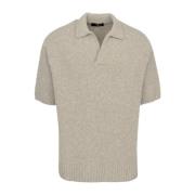 Represent Beige Boucle Stickad Polo Skjorta Beige, Herr