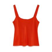 Maliparmi Silk Crepe De Chine Tank Top Red, Dam