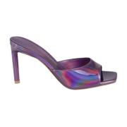 Bettina Vermillon Heeled Mules Purple, Dam