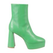 Bettina Vermillon Heeled Boots Green, Dam