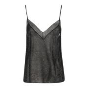 Elisabetta Franchi Broderad Topp Black, Dam