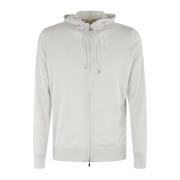 Filippo De Laurentiis Cashmere Hoodie Med Hel Dragkedja Gray, Herr