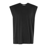 A Paper Kid Sleeveless Tops Black, Herr