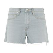 Frame Kort Rå Efter Denim Shorts Blue, Dam