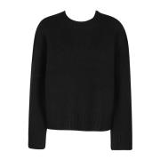 Helmut Lang Texturerad Crew Neck Tröja Black, Dam