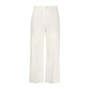 Polo Ralph Lauren Högmidjade Flare Crop Byxor White, Dam