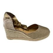 Castañer Carina 6 Kil Espadrilles Beige Glitter Brown, Dam