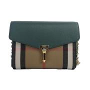 Burberry Grön Check Läder Crossbody Väska Multicolor, Dam