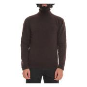 Hindustrie Kashmir Turtleneck Pullover Slim Fit Brown, Herr