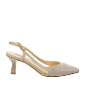 L'arianna Guld Lurex Slingback Sandaler Yellow, Dam