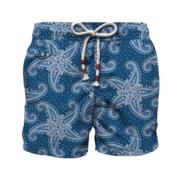 MC2 Saint Barth Mäns Strand Shorts Micro Mönster Multicolor, Herr