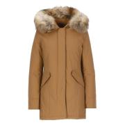 Woolrich Arctic Parka Jacka med Avtagbar Huva Brown, Dam