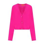 Stine Goya Fuchsia Silkeblandad Kofta med Juvelknappar Pink, Dam