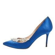 Manolo Blahnik Pre-owned Pre-owned Satin klackskor Blue, Dam