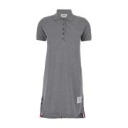 Thom Browne Grå Polo Klänning med RWB Stripe Gray, Dam