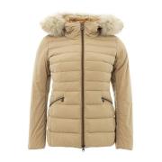 Peuterey Lyxig Beige Polyester Jacka Kappa Beige, Dam