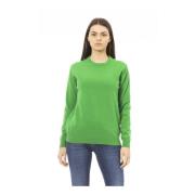 Baldinini Lyxig Monogram Crewneck Sweater Green, Dam