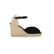 Castañer Svarta Espadrillos med Ankelrem Black, Dam