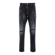 Dsquared2 Svarta Ripped Jeans Regular Fit Black, Herr