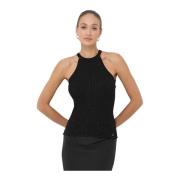 Guess Paljetttopp - Svart Stretch Linne Black, Dam