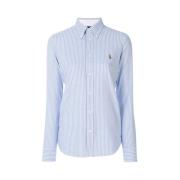 Ralph Lauren Randig Polo Skjorta Blue, Dam