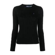 Ralph Lauren Svart Polo Pullover Tröja Black, Dam