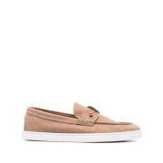 Christian Louboutin Brun Jacquard Låg-Top Sneakers Beige, Herr